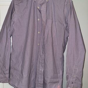 Men's orange and navy Tommy Hilfiger Checkered Shirt
